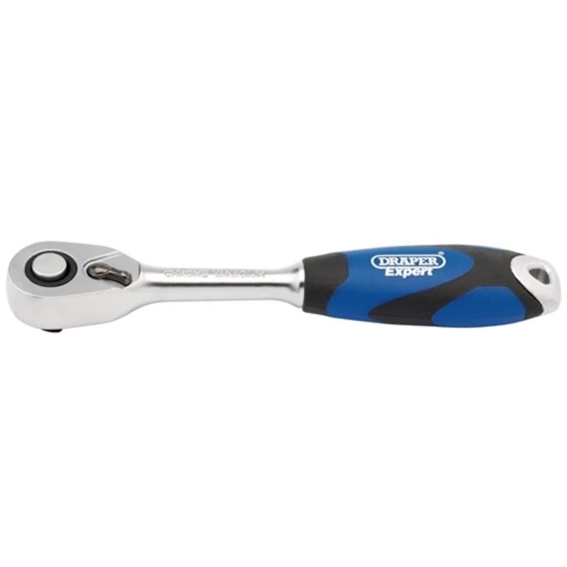 Draper Soft Grip Reversible Ratchet, 1/4" Sq. Dr., 72 Tooth